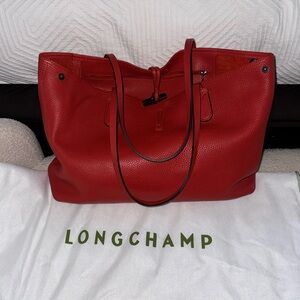 Longchamp
Roseau leather tote Red, Leather